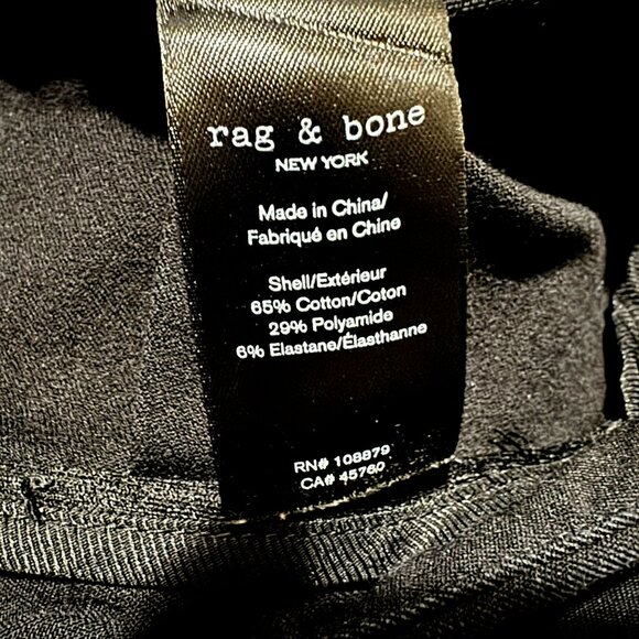 Rag & Bone Black Sz 8 ICONS Rebecca Ankle Zip Slim Leg Pants $350 Flattering - Picture 6 of 6